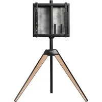 FITUEYES TV-Ständer aus Massivholz, höhenverstellbar, ±20° schwenkbar, 32-65 Zoll, (bis 65,00 Zoll, im Staffelei Design, mit Magnetverschluss)