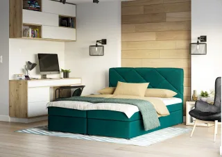 Boxspringbett Schlafzimmerbett MILTON 140x200cm Meeresgrün