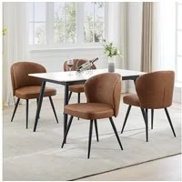 GarveeMore Esszimmerstuhl aus PU-Leder,moderne Esszimmer und Küchenstühle,120kg belastbare (4 St), gepolsterte stühle mit Stahlbeinen für Esszimmer und Schlafzimmer