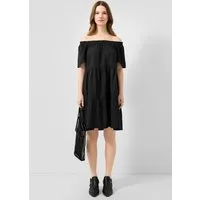 QS Minikleid Kleid Viskosemix-Kleid mit Carmenausschnitt