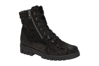 Waldl?ufer 723807 Damen Stiefeletten Schwarz H-SERENA Bequeme Lace Up Boots