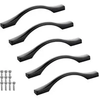 SO-TECH® Möbelgriff Bügelgriff Blackline XV schwarz matt - inkl. Schrauben (Spar-Set, 5-St), 5 Stück, Lochabstand (BA) 96 mm