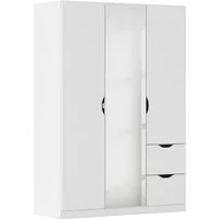 rauch Kleiderschrank Freiham Kleiderschrank Garderobenschrank Nischenlösung mit Spiegel und Schubkästen, Griffmulden, Schlafzimmerschrank Schrank