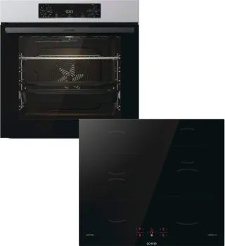 GORENJE Backofen-Set "Pacific Backofen-Set Basic Induktion 2021" mit 1-fach-Teleskopauszug Aqua Clean Set, 2 Stk. tlg. Pizzafunktion mit 300 C – perfekt für Pizza, Focaccia und mehr
