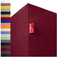 r-up Spannbettlaken Prima 90x200 bis 220x240 erhältlich! 160 g/m², Baumwolle, Gummizug: fest eingenähtes dauerelastisches Rundumgummi, (1 Stück), (90x200-100x220, 15-35cm Matratzenhöhe, bordeauxrot)