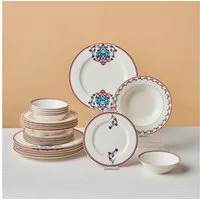 Karaca Geschirr-Set Karaca Forever Bone Nakkaş 24-teiliges Geschirrset für 6 Personen (24-tlg), 6 Personen, KNOCHENPORZELLAN