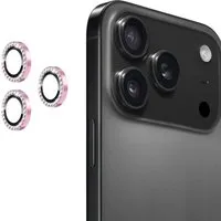 Wigento Kameraschutzglas Linsenglas für Apple iPhone 17 Pro / 17 Pro Max Glitzer Ring 9H Rosa für Apple iPhone 17 Pro / 17 Pro Max, Aluminiumlegierung, hohe Lichtdurchlässigkeit, Anti-Fingerprint