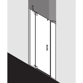 Kermi Filia XP Pendeltür mit Festfeldern FX1GL12318VAK 123x185cm, silber hochglanz, ESG klar, links, auf Duschplatz