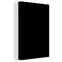 OneMillionCanvasses® Leinwandbild Schwarz - Einfarbig, Fotodruck (1 St), Leinwand Canvas Wandbild, Wanddekoration 20x30 cm