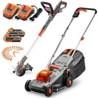 FUXTEC Akkurasenmäher FX-E1RM20ECO/RT20-SL, 30 cm Schnittbreite, 20V Wechselakku, Akku Rasenmäher & Rasentrimmer