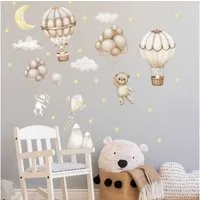 WANDKIND Wandtattoo Heissluftballon Tiere V396 (Bär), Selbstklebend