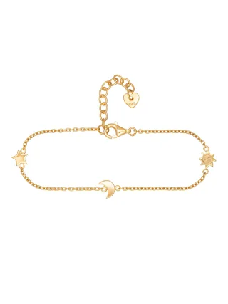 cai Armband 925 Sterling Silber gelb vergoldet Sonne - Mond - Stern