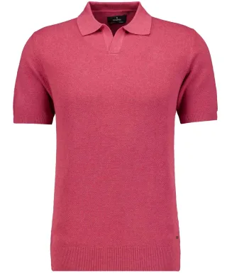 RAGMAN - Strick-Pullover Resort-Kragen, kurzarm Terracotta - Gr. - XXL