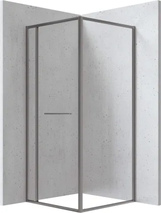 Neuesbad Serie 660 Quadratisch Duschkabine, Titan, Transparent Glas, 80X80X200 CM NB1DEKQBD088P1