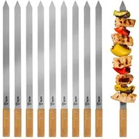 BBQ-Toro Grillspieß Edelstahl Grillspieße mit Holzgriff (10 Stück), 50 cm, Spießset (Set, 10-St., 10 Stück), 10-teilig