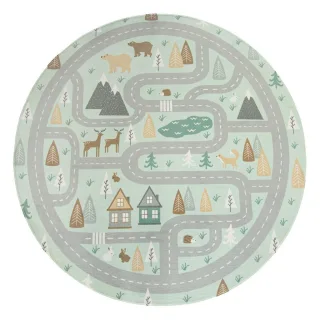 Paco Home Kinderteppich, Türkis, Textil, Rund, 120x120 cm, strapazierfähig, für Fußbodenheizung geeignet, Teppiche & Böden, Teppiche, Teppich Kinderzimmer