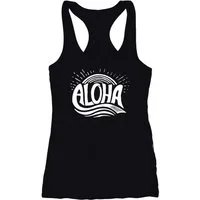 Neverless Tanktop Damen Tank-Top Aloha Wellen Surfing Sommer Racerback Neverless®
