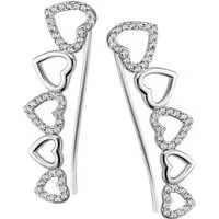 Firetti Paar Ohrhänger Schmuck Geschenk Silber 925 Ohrschmuck Ohrhaken Ear Cuffs Herz, mit Zirkonia (synth)