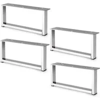 Prima-Online Möbelfuß Möbelbein Metall 200x90 mm Chrom Rechteckig Möbelfuß Kommode TV, (4-St)