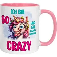 Momentals Tasse 50 Geburtstag Frau – Ein bisschen Crazy – Geburtstagsgeschenk Frauen, Gratis Versand · Links-&Rechtshänder · Spülmaschinenfest