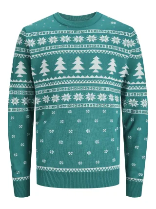 JACK&JONES - JORHOLLY KNIT CREW NECK alpine green - Gr. - XL