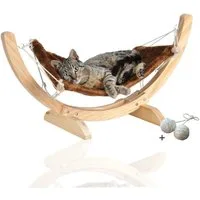 Rohrschneider Katzenliege Katzenhängematte Cat Relax, Schlafplatz Katzenbett Katzenkorb, braun