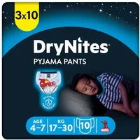 HUGGIES Windeln DryNites Nacht-Windeln Jungen 4-7 Jahre (17-30kg), 30 Stk