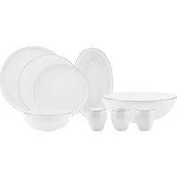 Karaca Geschirr-Set Karaca Streamline Meridian Platin 59-tlg Tafelservice für 12 Personen, Streamline Favaro 53-Teiliges 12-Personen Geschirrset