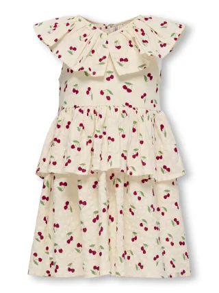 KIDS ONLY - KMGCERISE S/L LAYERED DRESS AOP WVN whitecap gray - Gr. - 122