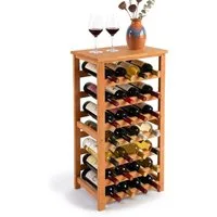 relaxdays Weinregal Walnussholz 24 Flasche, natur