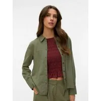 Vero Moda Langarmbluse VMCAIA LS SHIRT WVN NOOS Baumwollmischung, regular fit, mit Leinen