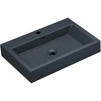 Mai & Mai Waschbecken Aufsatzwaschbecken mineralguss Gelcoat-Schutzschicht Colossum06 NEU, 1 Armaturenloch & DIN-Anschlüsse für Armatur/ Ablauf