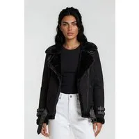 trueprodigy Lederjacke Aloy Lederjacke mit Kunstfellbesatz