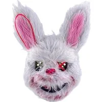 TK Gruppe Verkleidungsmaske Grusel Hase Maske – Horror Bunny Kostüm Accessoire, (Packung, 1-tlg)