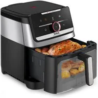 Tefal Heißluftfritteuse Easy Fry Silence, ultra-leise, für bis zu 8 Portionen, Sichtfenster, 1800 W, über 55 voreingestellte Programme, abnehmbares Frontelement, EY876D