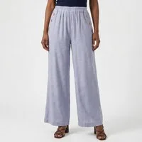 OriginalYou Marlene-Hose Damen Sommerhose Wide Leg Freizeithose Elastikbund Knopfdetails erhältlich in Größe 36 bis 46, leicht transparenter Sommerlook