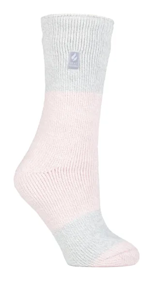 Wärmehalter - Damen Thermosocken für den Winter | Outdoor & Indoor Socken | Kuschelig & Flauschig | Geschenke für Frauen - Dusted Pink / Silber (Catania)