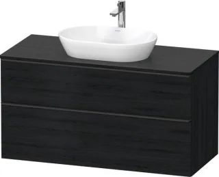 Duravit D-Neo Konsolenwaschtischunterbau wandhängend Eiche Schwarz Matt 1200x550x664 mm - DE49690BD1 DE49690BD160000