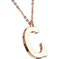 Taffstyle Kette mit Anhänger Damen Halskette Buchstabe Anhänger Kette Roségold Vergoldet A-Z (Elegante Letter Halskette A–Z in Rotgold Optik – Geschenkidee Damen), Rose Gold Modern Letter Schlicht Motiv Geschenke Frauen Geburtstag