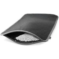HEIMWERT Katzentoilette Katzenstreu Matte Katzenstreumatte - 76x61cm, Wasserdichter Premium Vorleger für die Katzentoilette