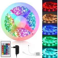 Clanmacy LED Stripe 1-10m LED Streifen Lichtband 5050SMD Leiste RGB Fernsteuerung LED Band, 30-flammig, Licht-Streifen Fernbedienung RGB Lichterkette 5050 SMD Lichtleiste