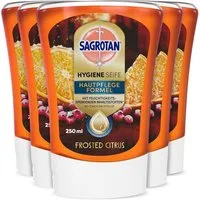 SAGROTAN Flüssigseife 5x Sagrotan Hygiene Seife Hautpflege Formel, Frosted Citrus 250ml, 5-tlg., Limitierte Edition