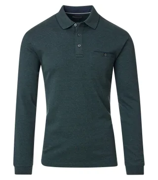CASAMODA - Polo-Shirt Langarm grün - Gr. - M