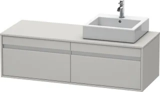 Duravit Ketho Konsolenwaschtischunterbau wandhängend Betongrau Matt 1400x550x426 mm - KT6697R0707 KT6697R0707