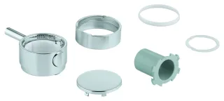 GROHE Temperaturwählgriff 49089 rund für Thermostat-Fertigmontagesets satin steel, 49089MS0 49089MS0