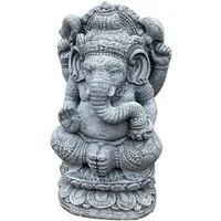 Stone and Style Gartenfigur Frostfeste Steinfigur Elefantengott Ganesha