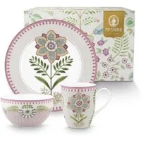 PiP Studio Geschirr-Set Frühstück-Set Lily & Lotus Lila (3-teilig)