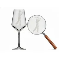 eXODA Weinglas Motiv Gravur Der Golfer 350ml, 1-tlg., Glas, Atemberaubende Darstellung