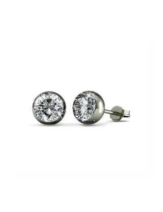 Mond-Ohrringe - Silber und Kristall