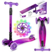 COIL Dreiradscooter Kinderroller, Tretroller, Dreirad-Balance-Roller, Cityroller, 10 km/h, ABEC-7-Lager, 3-stufige Lenkradverstellung, LED-Räder